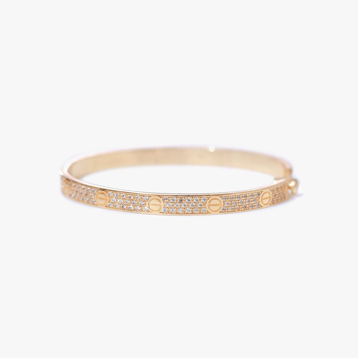 The Full Pavé Bangle in Solid Gold