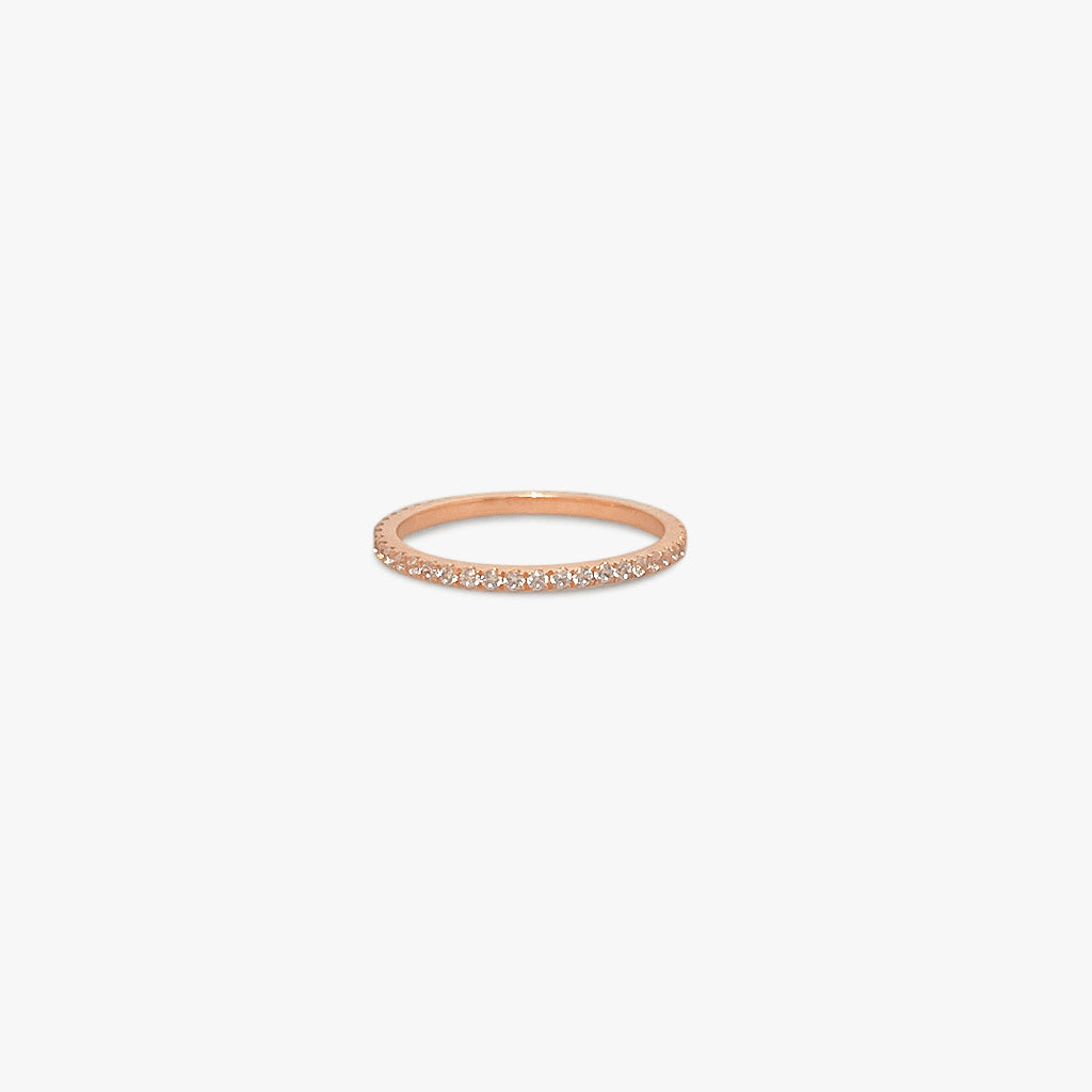 The Slim Eternity Birthstone Band in Solid Gold