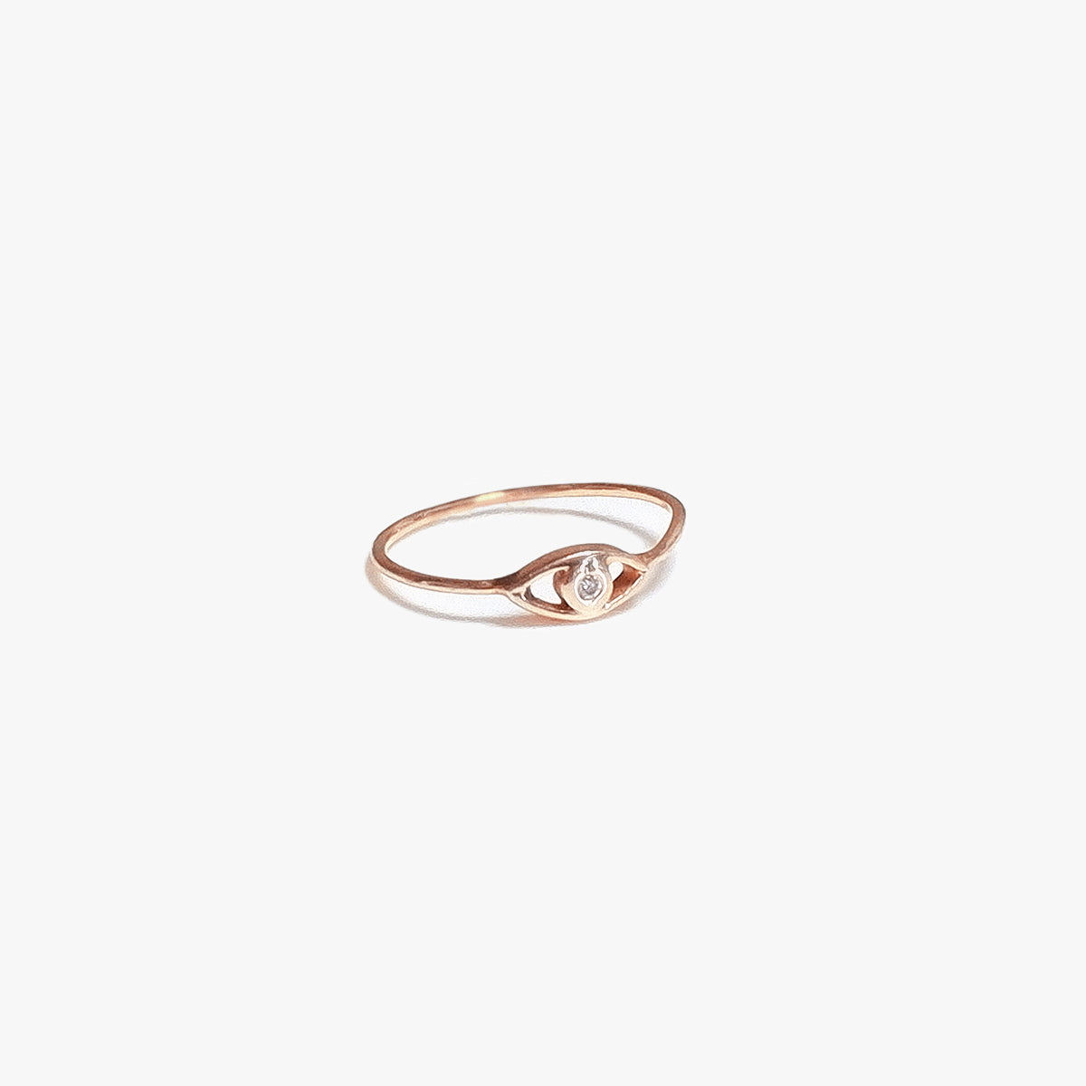The Evil Eye Diamond Ring in Solid Gold