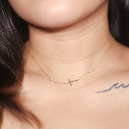 The Cross Solitaire Necklace