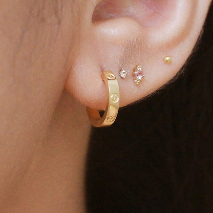 The Love Half Hoop Earrings in Solid Gold