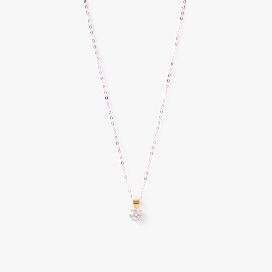 The Mini Solitaire Necklace in Solid Gold