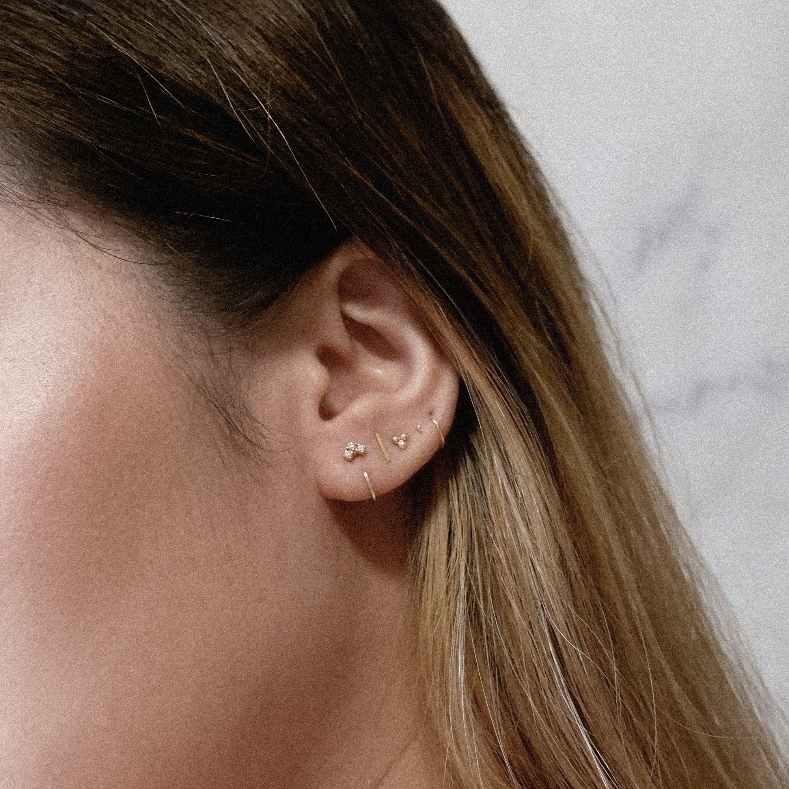 The Tiny Ball Easy Studs in Solid Gold