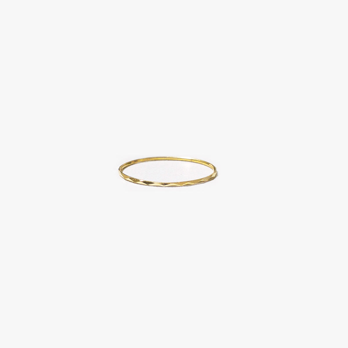 The Ultra Skinny Textured Ring in Solid Gold