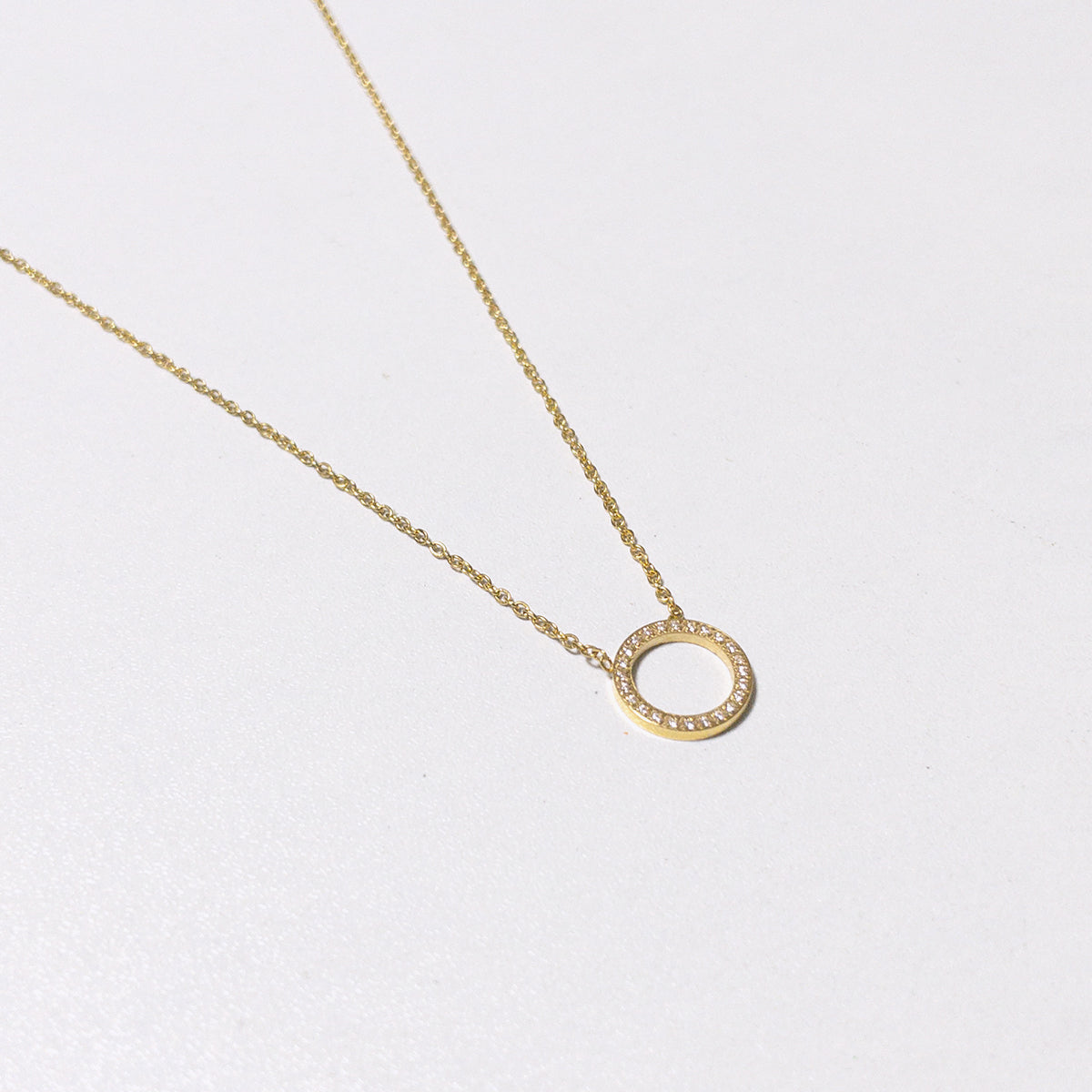 The Pavé Good Karma Circle Necklace