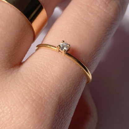 The Dainty Zircon Solitaire Ring