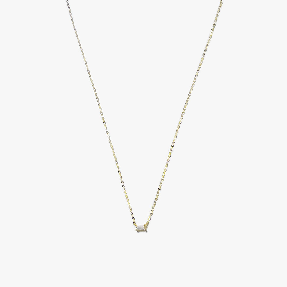 The Tiny Baguette Choker Necklace in Solid Gold