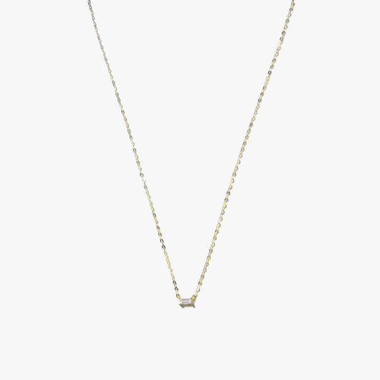 The Tiny Baguette Choker Necklace in Solid Gold