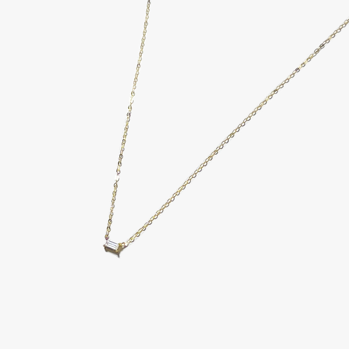 The Tiny Baguette Choker Necklace in Solid Gold