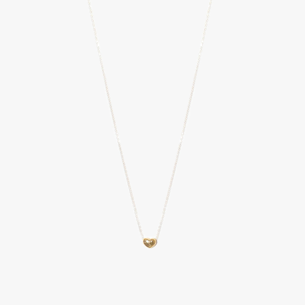 The Ultra Thin Heart Necklace in Solid Gold