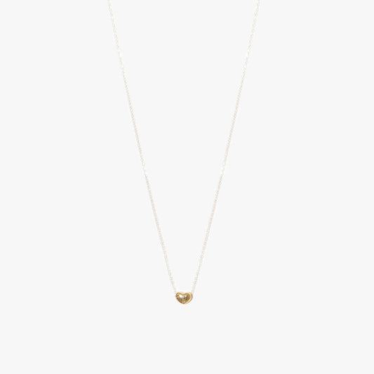 The Ultra Thin Chunky Heart Necklace in Solid Gold