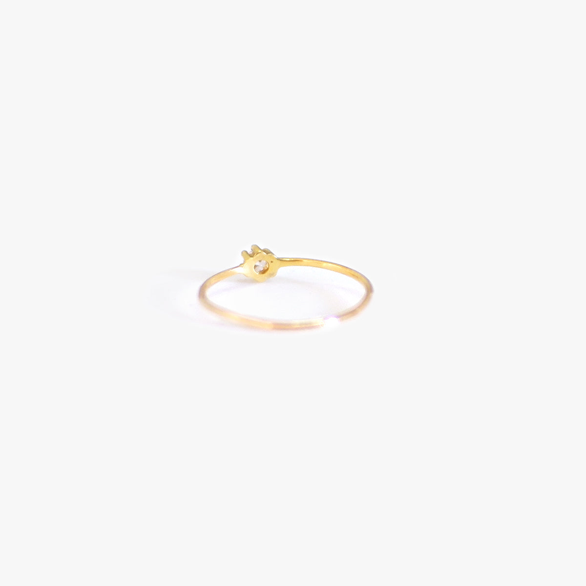 The Tiny Birthstone Solitaire Ring in Solid Gold