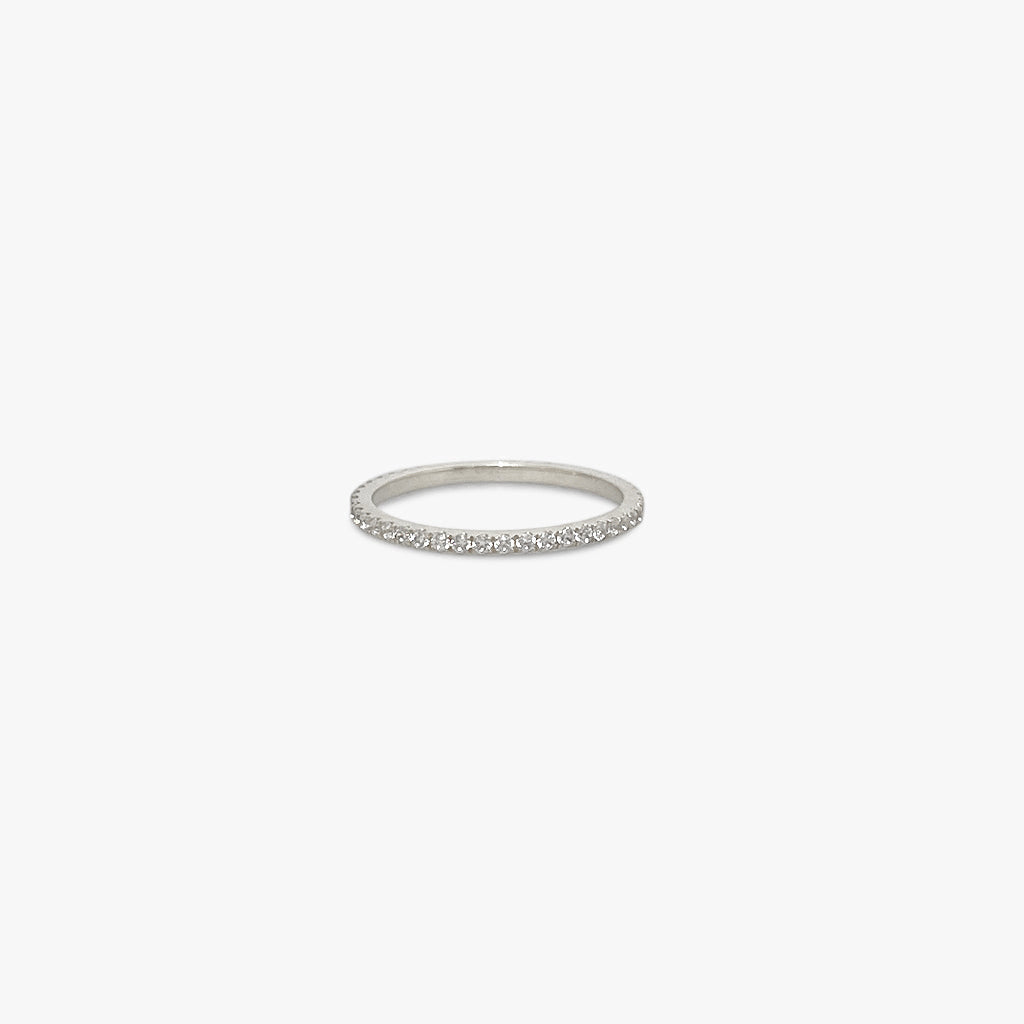The Slim Eternity Birthstone Band in Solid Gold