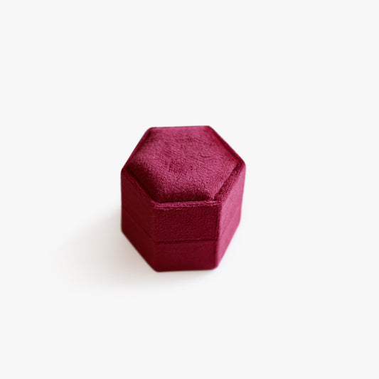 Luxe Velvet Ring Box in Wine Red