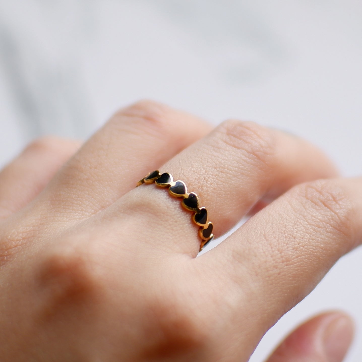 The Black Heart Pattern Ring