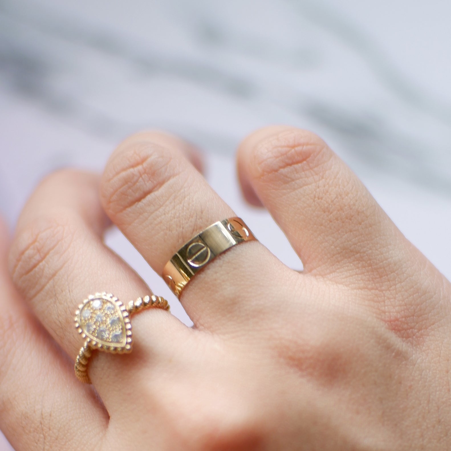 The Barely There Cigar Band in Solid Gold