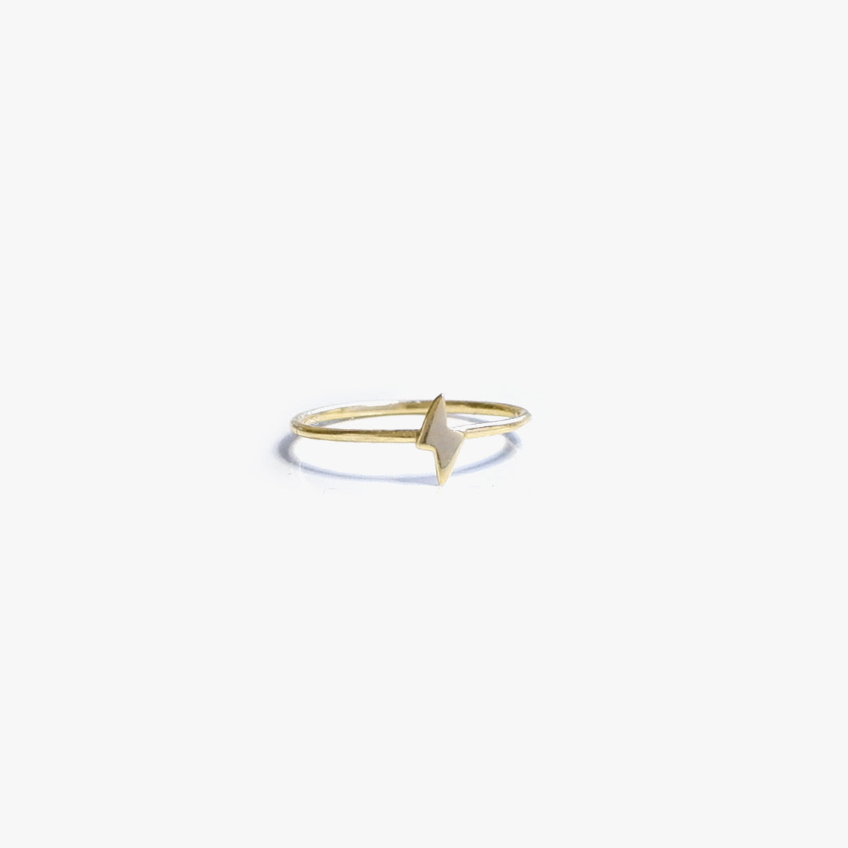 The Minimal Lightning Bolt Ring in Solid Gold